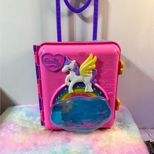 Mattel Pink Unicorn Rolling Play Case with Yellow Wings and Purple Handle